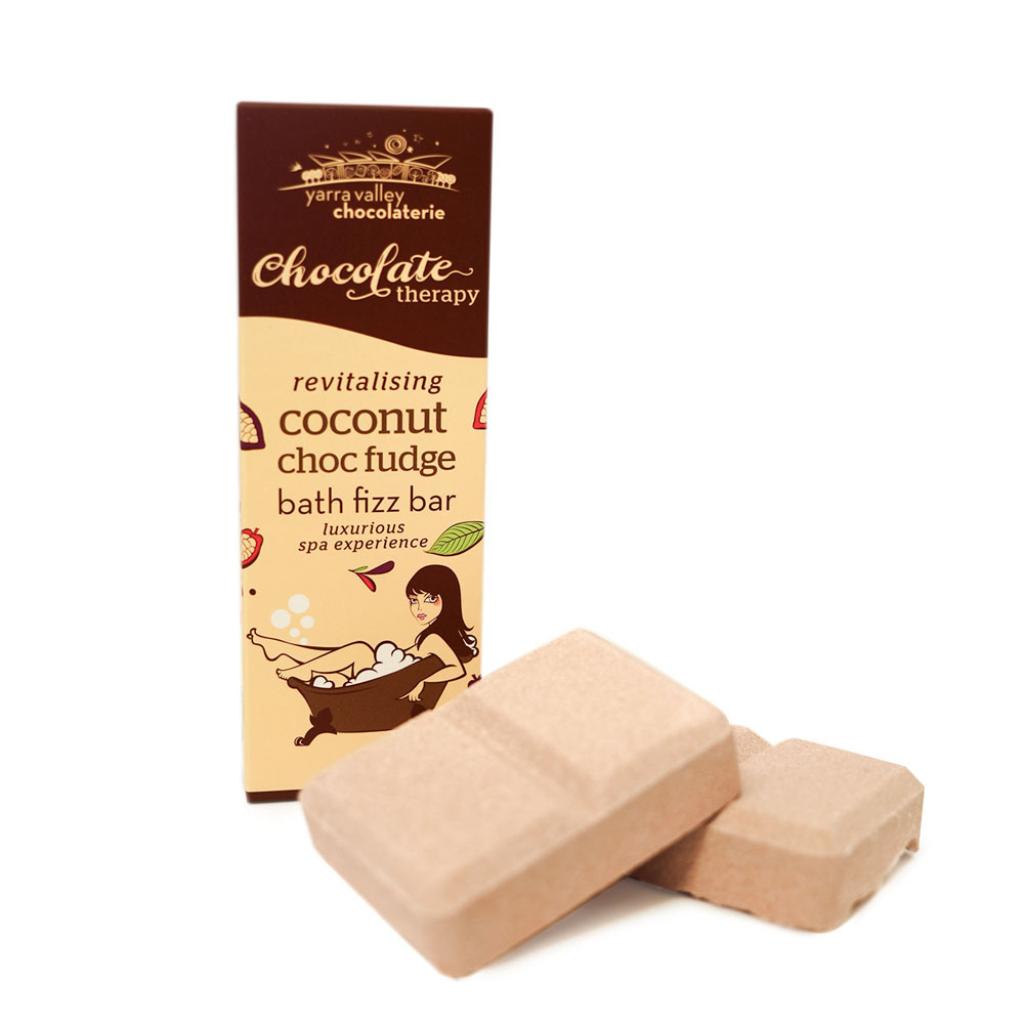 Choc Therapy Bath Fizz Coconut Fudge 300g