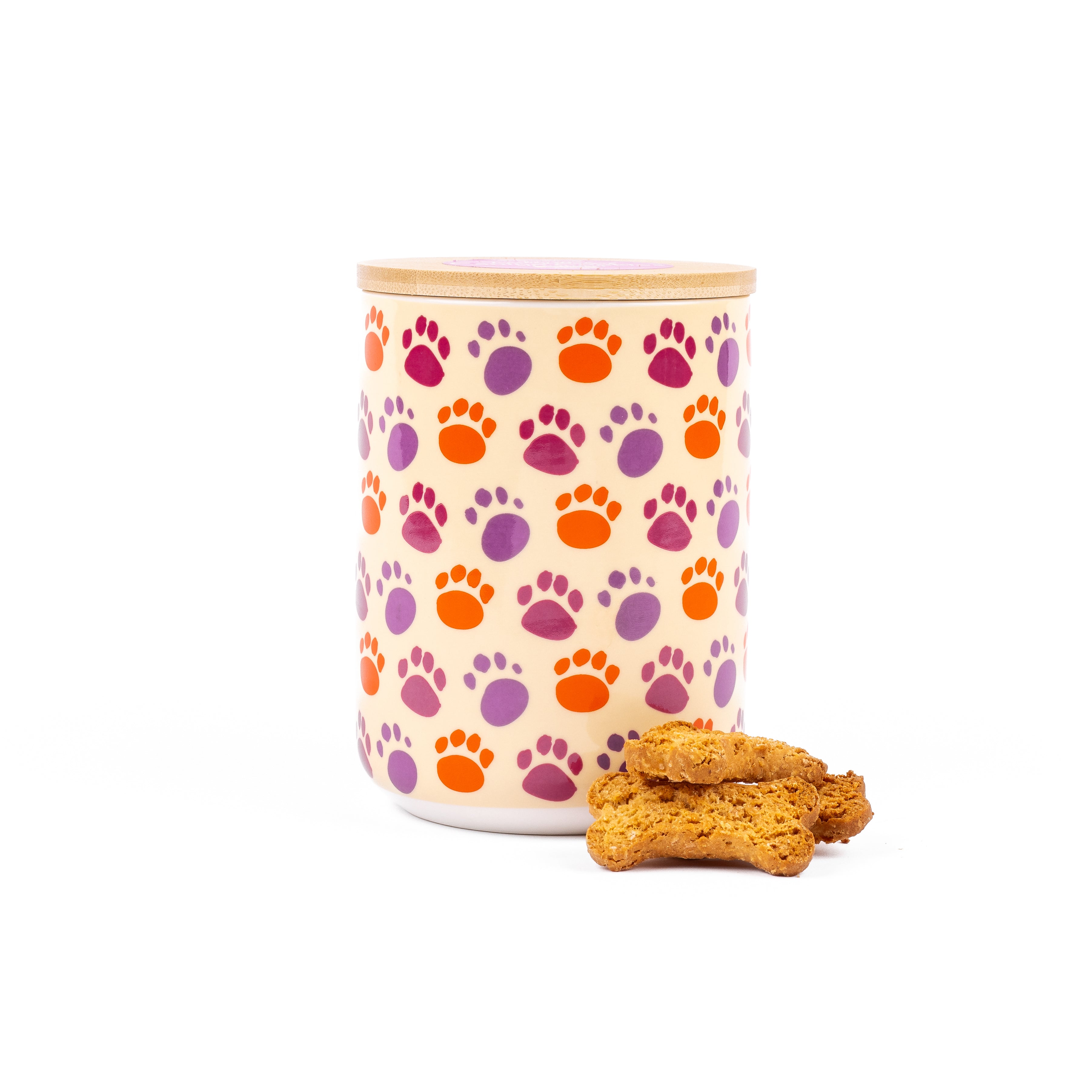 Doggy Biscuits in Ceramic Jar Dog Paws